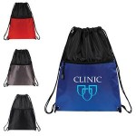 Promotional Drawstring Backpack w/ Zipper Pocket