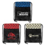 Paw Print Drawstring Backpack with Logo