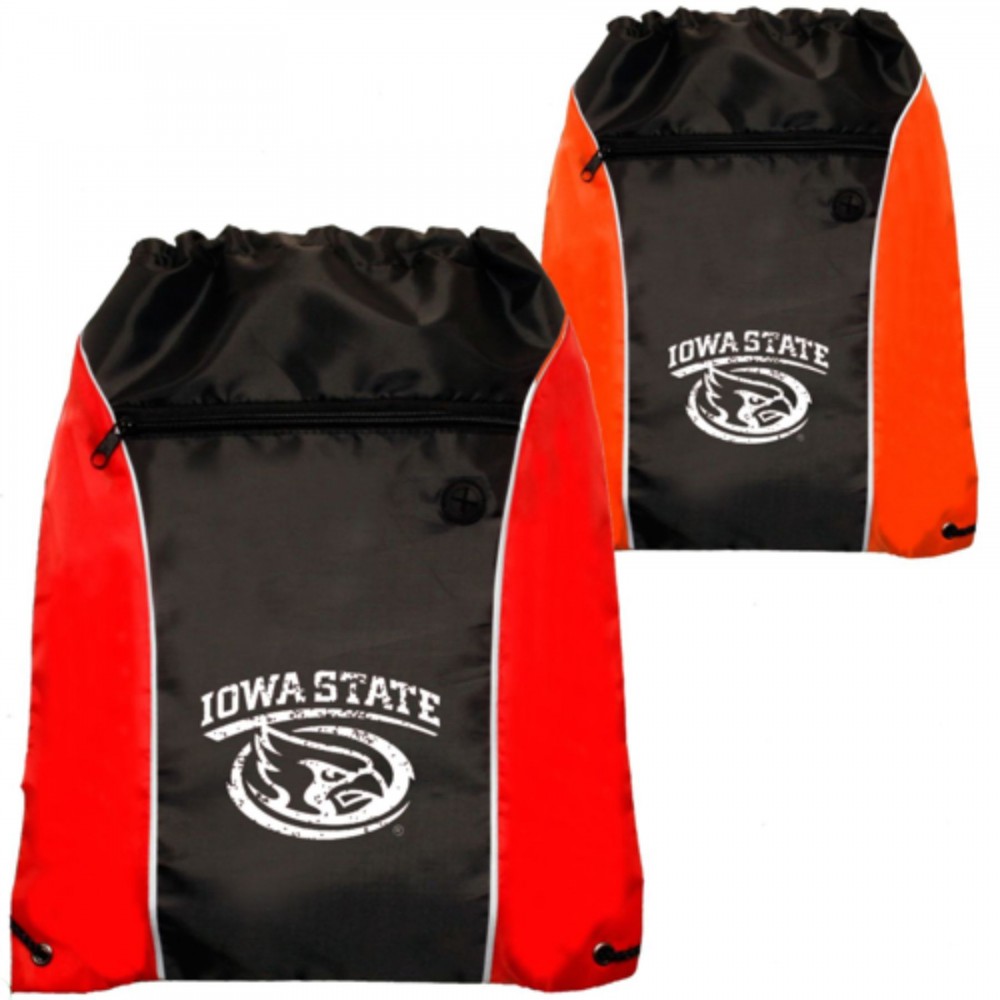 Logo Branded Cinch Up Drawstring Backpack Two Side Mesh w/ Front Zipper Pocket Logo Branded Cinch Up Drawstring Backpack Two Side Mesh w/ Front Zipper Pocket