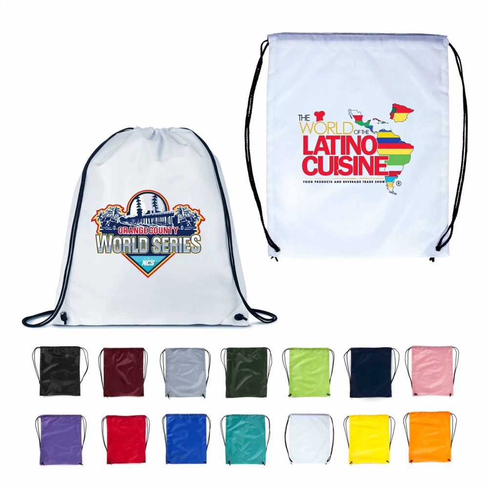Full Color Drawstring Backpack with Logo