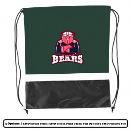 2-Color Horizontal Stripe Polyester Drawstring Bag with Logo