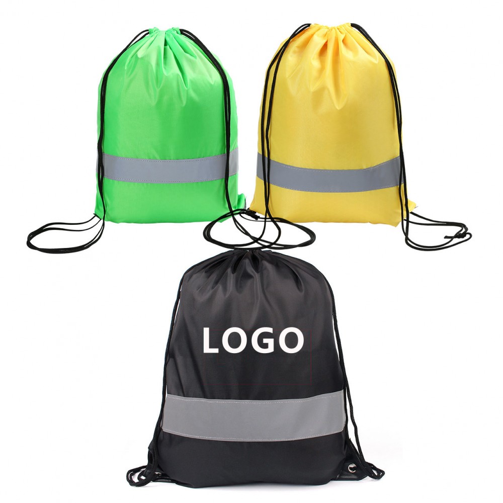 Customized Reflective Drawstring Backpack Bags
