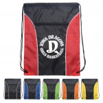 Drawstring Backpack - Two Tone Polyester Drawstring Bags with Logo