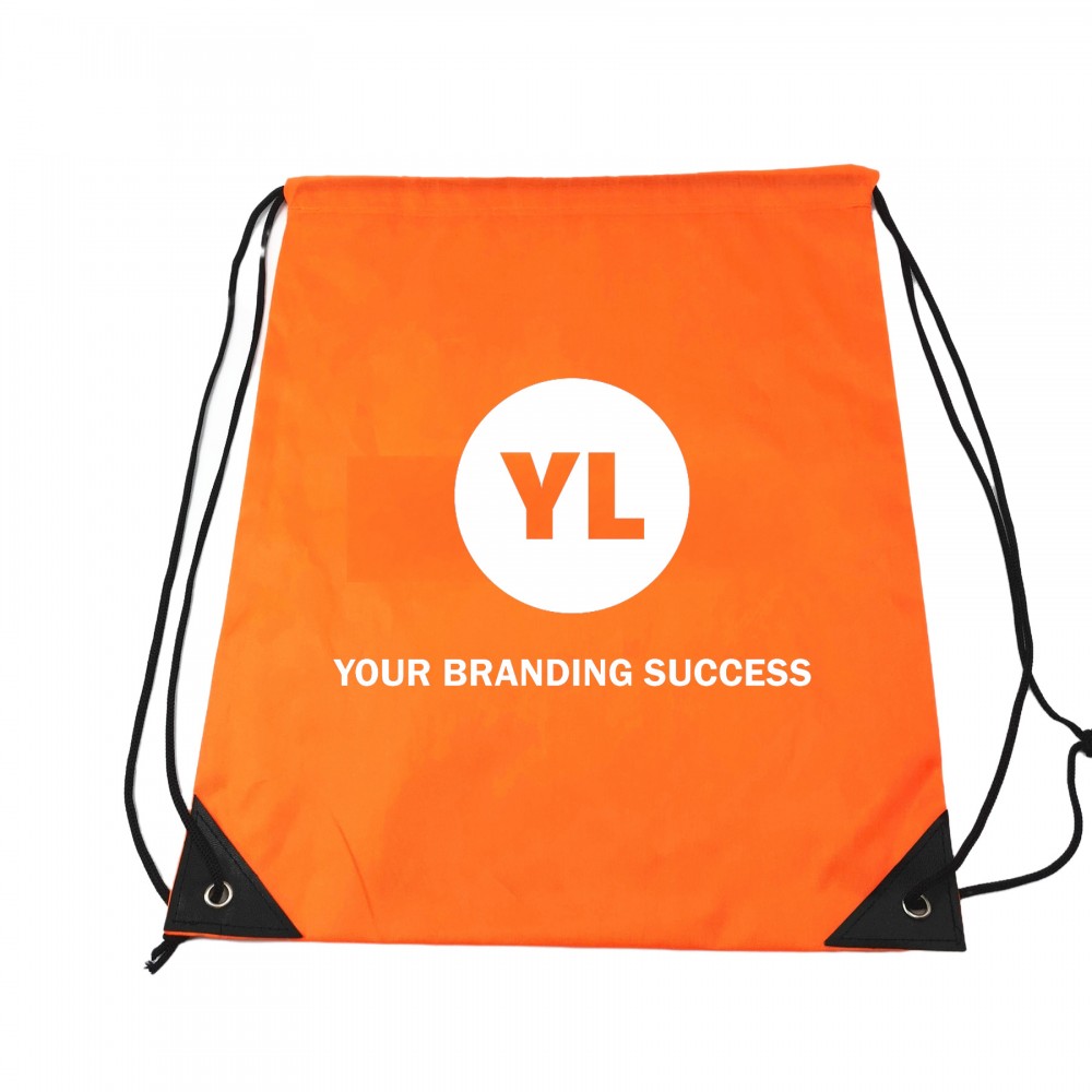 Logo Branded 17" 210D Polyester Drawstring Cinch Pack Backpack