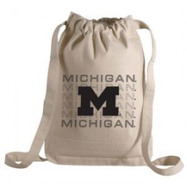 Logo Branded Canvas Sport Backpack - Natural Beige  Logo Branded Canvas Sport Backpack - Natural Beige