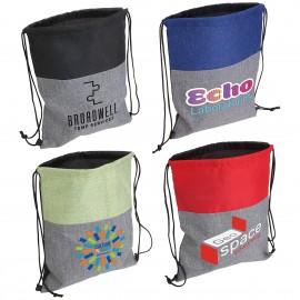 Logo Branded Quill Non-Woven/Nylon Drawstring Backpack