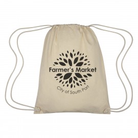 Logo Branded Cooper Cotton Drawstring Bag
