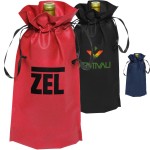 Customized Non-Woven Bottle Drawstring Bags w/ Custom Imprint