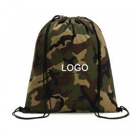 Polyester Camouflage Drawstring Bag with Logo
