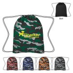 Reflective Camo Drawstring Sports Pack with Logo