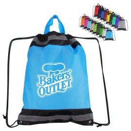 Gym Drawstring Backpack with Reflective straps with Logo