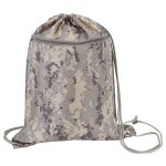 Digital Camo Drawstring Tote Bag w/ Zipper with Logo