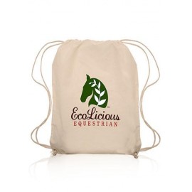 Natural Color Cotton Drawstring Backpacks with Logo