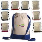 Promotional Two Tone Canvas Drawstring Bag