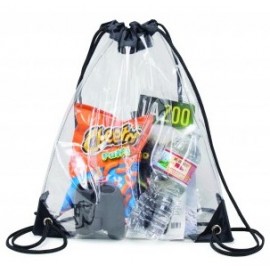 Clear Vinyl Drawstring Tote Bag with Logo