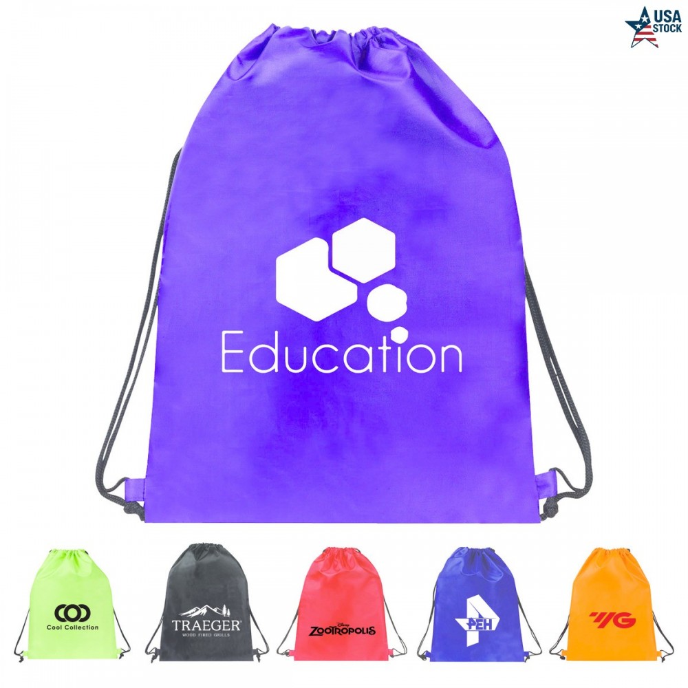 QuickCinch Drawstring Backpack with Large Imprint Area with Logo QuickCinch Drawstring Backpack with Large Imprint Area with Logo