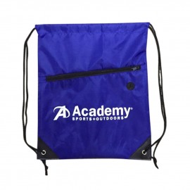 Logo Branded Zipper Drawstring Backpack