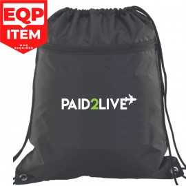 Personalized 900D Nylon Drawstring Backpack Black