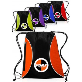 Promotional Zipper Side Drawstring Backpacks