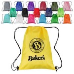 Logo Branded Budget Custom Polyester Drawstring Backpack