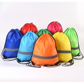 Promotional Reflective Safety Drawstring Backpack  Promotional Reflective Safety Drawstring Backpack