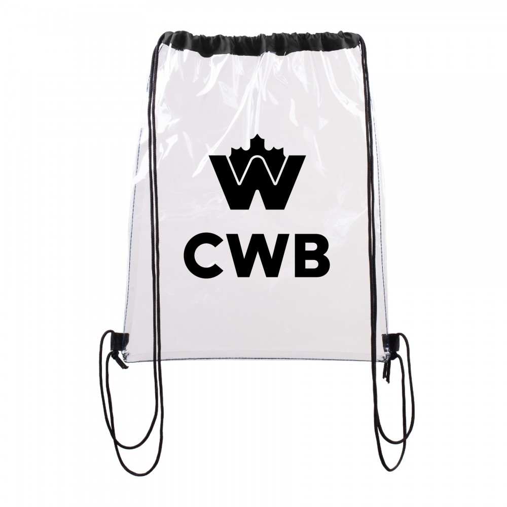 Custom Large Clear Waterproof Stadium Drawstring Backpack