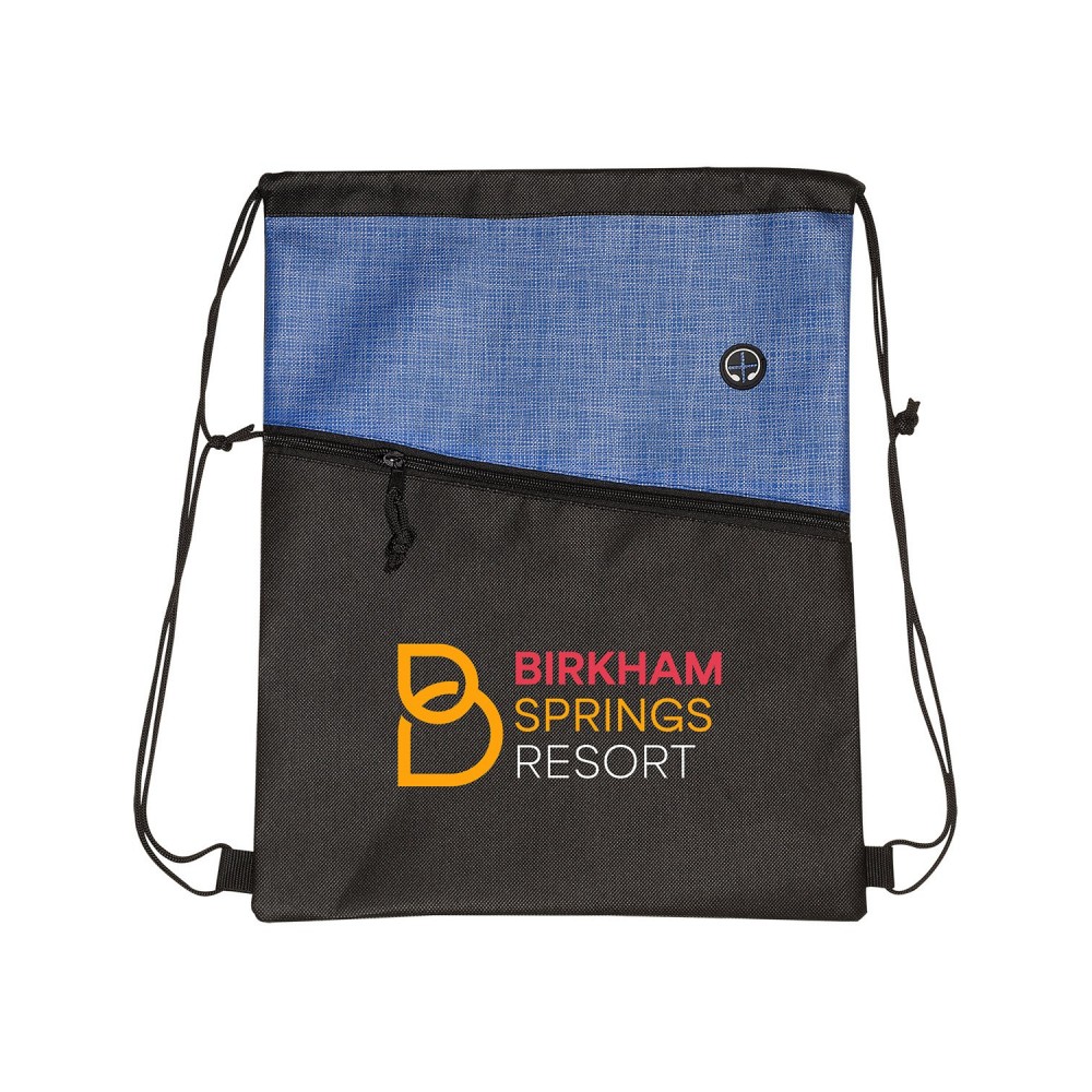 Personalized Tonal Heathered Non-Woven Drawstring Backpack Personalized Tonal Heathered Non-Woven Drawstring Backpack