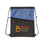 Personalized Tonal Heathered Non-Woven Drawstring Backpack