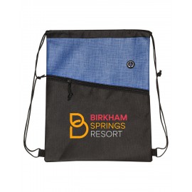Personalized Tonal Heathered Non-Woven Drawstring Backpack
