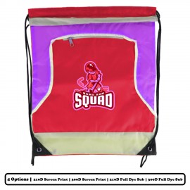 Personalized 2-Color Bulb Design Front Zipper Polyester Drawstring Bag  Personalized 2-Color Bulb Design Front Zipper Polyester Drawstring Bag
