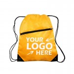 Sports Gym Bag Sack Drawstring Backpack with Zipper Pocket with Logo