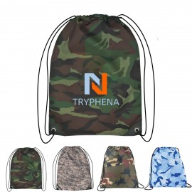 Small Camouflage Drawstring Backpack with Logo  Small Camouflage Drawstring Backpack with Logo