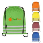 Customized Reflective Polyester Drawstring Backpack