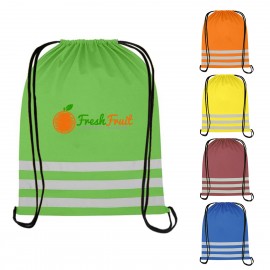 Customized Reflective Polyester Drawstring Backpack  Customized Reflective Polyester Drawstring Backpack