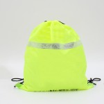 Personalized Fluorescent Green Drawstring Backpack with Reflective Stripe