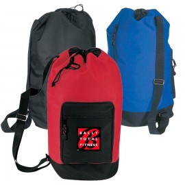 Casual Drawstring Backpack w/ Adjustable Shoulder Strap with Logo