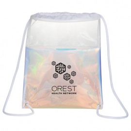 Iridescent Drawstring Bag with Logo