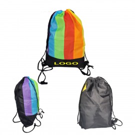 Rainbow Drawstring Backpack with Logo