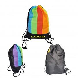 Rainbow Drawstring Backpack with Logo  Rainbow Drawstring Backpack with Logo