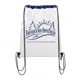 Promotional Large Clear Waterproof Stadium Drawstring Backpack