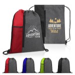 Promotional Vertical Drawstring Backpack With Mesh Pocket