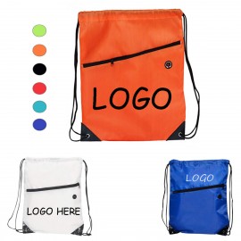 Promotional Jumbo Drawstring Backpack w/ Zipper
