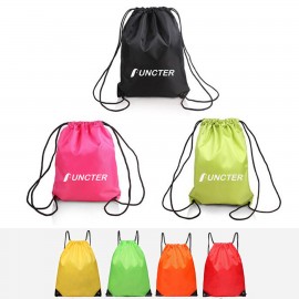 Custom 13.79 x 18.5" 210D Polyester Drawstring Backpack for Party Gym Sport Trip