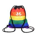Rainbow Drawstring Backpack with Logo