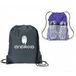 Backpack Drawstring Sports Bag w/ Mesh Compartment with Logo