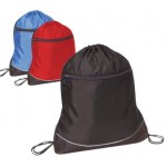 Q-Tees Nylon Drawstring Backpack with Logo
