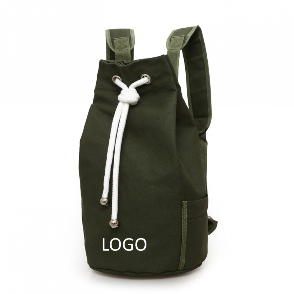 Canvas Drawstring Backpack with Logo