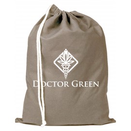 Cotton Drawstring Shoe Bag - Natural with Logo