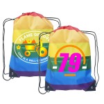 Rainbow Drawstring Backpack with Logo