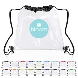 Logo Branded Clear Pvc Stadium Drawstring Backpack